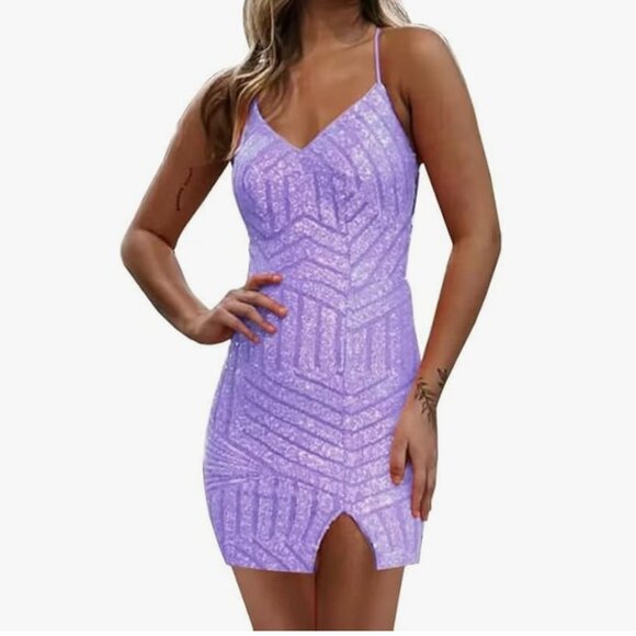 Lavendar Sequin Dress - Picture 1 of 2